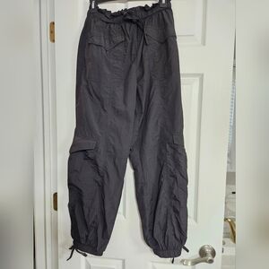 EUC Gianni BINI Black Nylon Parachutte Cargo Pants Size 2